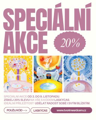 Speciální akce: Od 3. do 9. listopadu získáš 20 % slevu na vše s kódem LASKYCAS – ideální příležitost udělat radost sobě i...